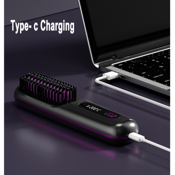 2 In 1 Wireless Hair Straightener Brush - Image 3