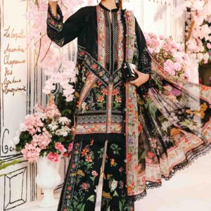 Elegant Printed Lawn Suit with Embroidered Details and Chiffon Dupatta