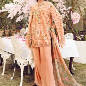 Printed & Embroidered Lawn Suit with Chiffon Dupatta