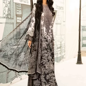 Printed Lawn Suit with Embroidered Neckline and Chiffon Dupatta