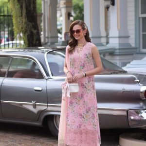 Enchanting Blush Pink Printed Lawn Suit with Sequin and Tilla Embroidery