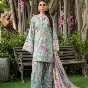 Elaf Prints with Chiffon Dupatta - FLORAL CHARM
