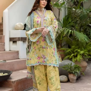 Elaf Prints with Chiffon Dupatta - Saffrose