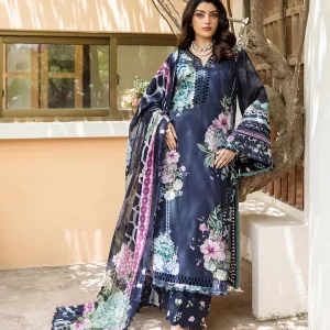 Elaf Prints with Chiffon Dupatta - Twilight garden