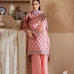 Mausummery Digital Printed Lawn Unstitched 3 Piece Suit - Morganite - MU25USS4 - Pink - Summer Collection