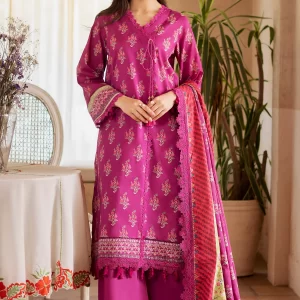 Mausummery Digital Printed Lawn Unstitched 3 Piece Suit - Ruby - MU25USS4 - Hot Pink - Summer Collection