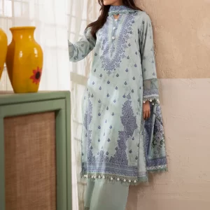 Mausummery Digital Printed Lawn Unstitched 3 Piece Suit - Aquamarine - MU25USS4 - Light Blue - Summer Collection