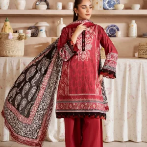 Mausummery Digital Printed Lawn Unstitched 3 Piece Suit - Jasper - MU25USS4 - Red - Summer Collection