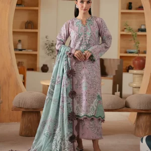 Lumea Prints 3 Piece Lawn Suite - MAUVE