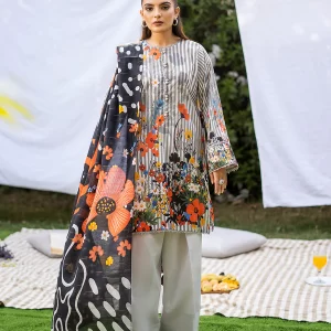 POPINN 3 PC Unstitched Lawn Suite - GJPIN2504A5