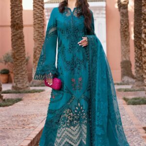 Maria.B 3 Piece Unstitched Embroidered Dobby Lawn Suit | D-2513-B
