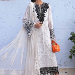 Maria.B 3 Piece Unstitched Embroidered Paper Cotton Suit | D-2505-A