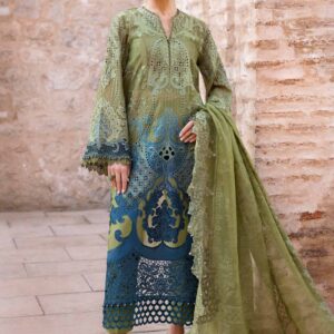 Maria.B 3 Piece Unstitched Embroidered Paper Cotton Suit | D-2501-A