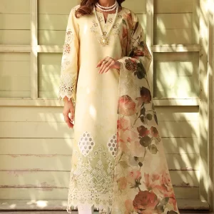 ALIZEH 3 Piece Unstitched Embroidered Printed Suit | AF-EPL-7038-MIA