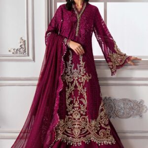 Maria.B 3 Piece Unstitched Embroidered Chiffon Suit | BD-3003