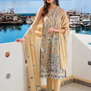 Simaaya by image - 3 Piece Unstitched Printed Embroidered Suit | Spring Printkari 2025 - PKSS25-D1