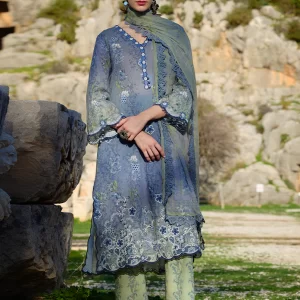 Efsun by image - 3 Piece Unstitched Printed Embroidered Suit | Spring Printkari 2025 - PKSS25-D12