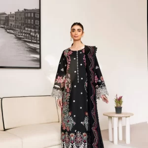 Manara Embroidered Lawn 3 Pice Suite | Magnolia Garden 25 - MIDSUMMER NIGHT