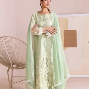 Manara Embroidered Lawn 3 Pice Suite | Magnolia Garden 25 - SAGE
