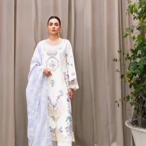 Manara Embroidered Lawn 3 Pice Suite | Magnolia Garden 25 - MIRAGE