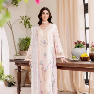 Manara Embroidered Lawn 3 Pice Suite | Magnolia Garden 25 - CELINE