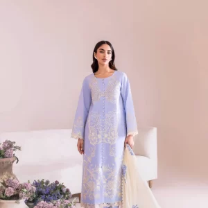 Manara Embroidered Lawn 3 Pice Suite | Magnolia Garden 25 - IRIS