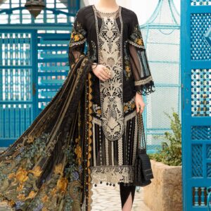Maria. B 3 Piece Unstitched Printed Embroidered Lawn Suit | D-2415-B