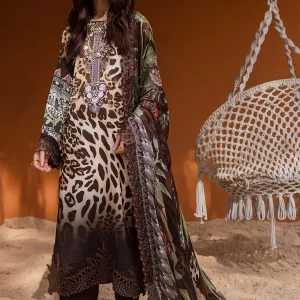 Gardenia by Nureh Embroidered Viscose Slub Linen Unstitched 3 Piece Suit - NWG-85