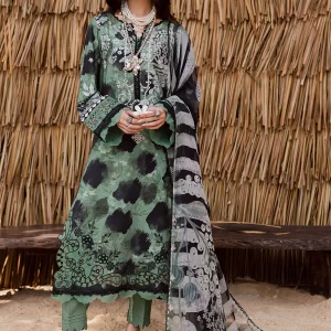 Gardenia by Nureh Embroidered Viscose Slub Linen Unstitched 3 Piece Suit - NWG-86