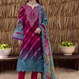 Gardenia by Nureh Embroidered Viscose Slub Linen Unstitched 3 Piece Suit - NWG-89