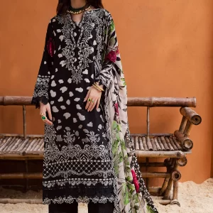 Gardenia by Nureh Embroidered Viscose Slub Linen Unstitched 3 Piece Suit - NWG-90