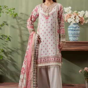 Mausummery Digital Printed Lawn Unstitched 3 Piece Suit - Gulbahar - Light Pink - Spring Summer Collection