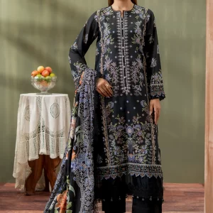 Mausummery Digital Printed Lawn Unstitched 3 Piece Suit - Gul - Black - Spring Summer Collection