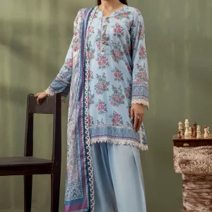 Mausummery Digital Printed Lawn Unstitched 3 Piece Suit - Wisteria - Sky Blue - Spring Summer Collection
