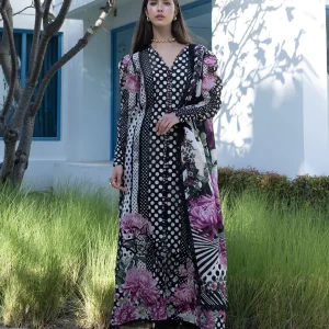 ELAF Santorini Unstitched - 3 Piece - EPN-1B POIS & HER