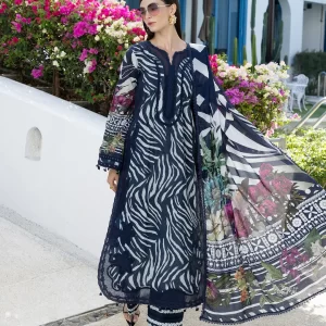 ELAF Santorini Unstitched - 3 Piece - EPN-3A STARRY NIGHT