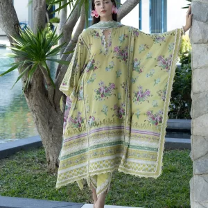 ELAF Santorini Unstitched - 3 Piece - EPN-4A AVOCADO