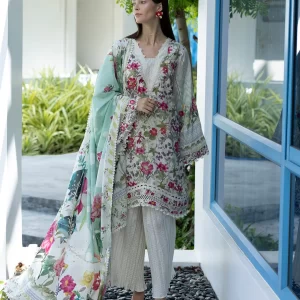 ELAF Santorini Unstitched - 3 Piece - EPN-9B CHANTILLY